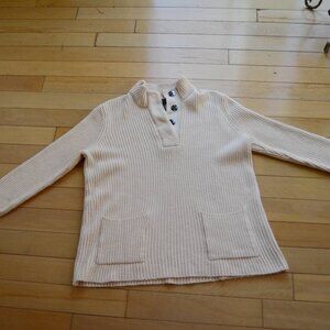 Ali Miles cable knit pullover sweater Size L